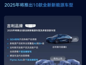 吉利汽車2025年新能源大計：10款新車齊發(fā)，全球市場拓展加速