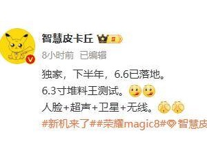 榮耀Magic 8系列屏幕大縮水？6.3及6.6英寸新機曝光