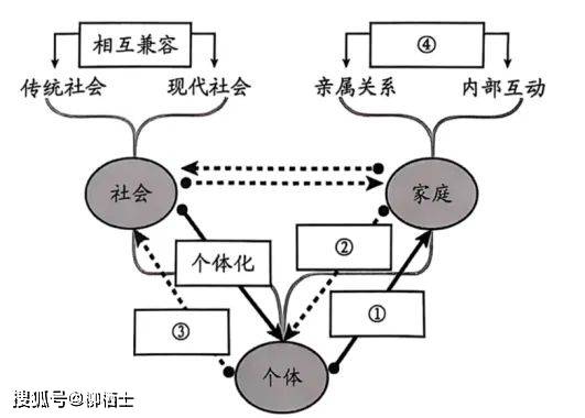 社会、家庭与个人的亲属关系三角形理论框架